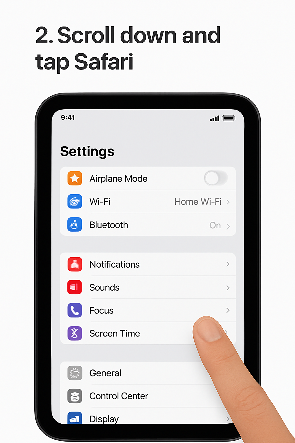 Step 2 screenshot for Safari (mobile)