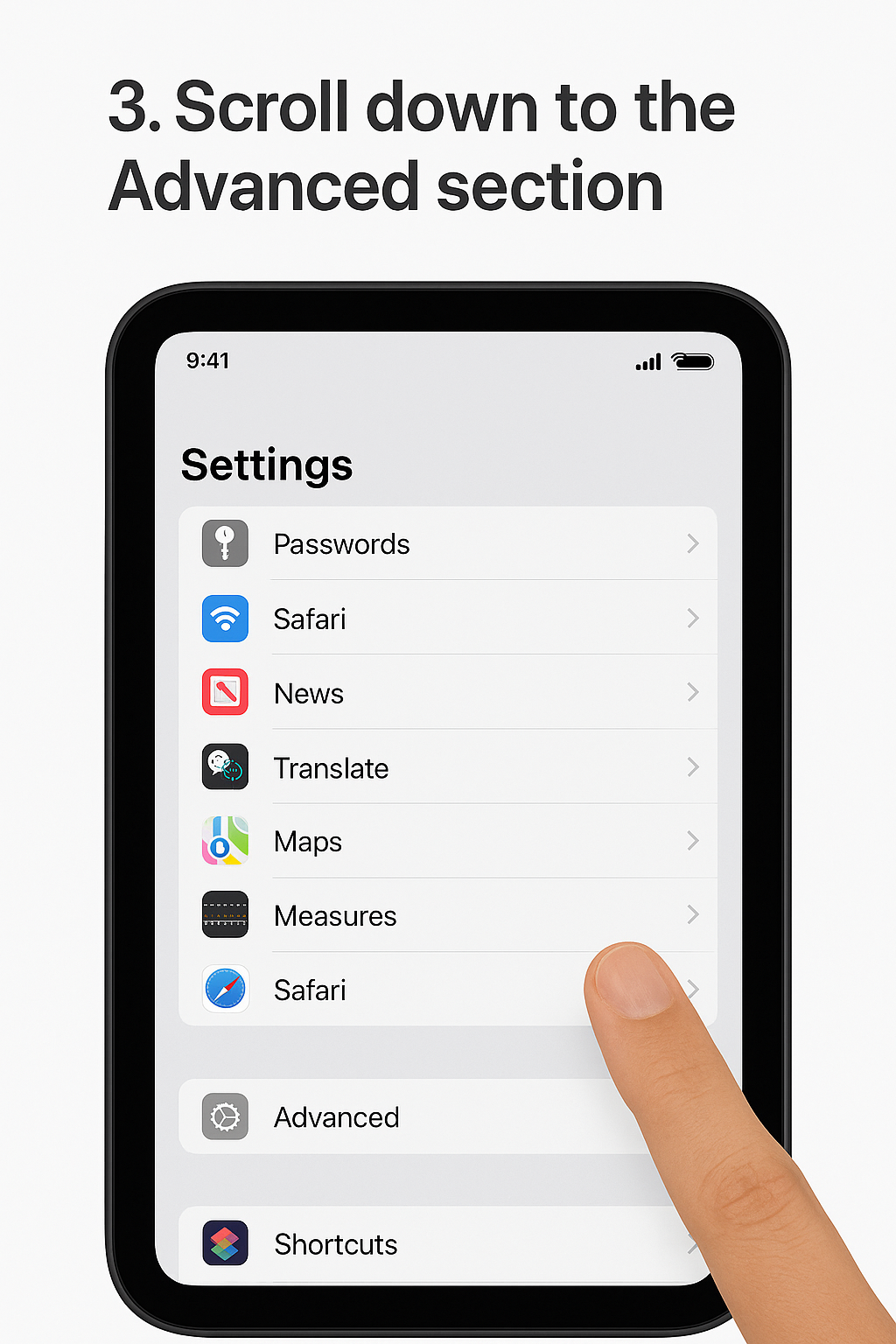 Step 3 screenshot for Safari (mobile)